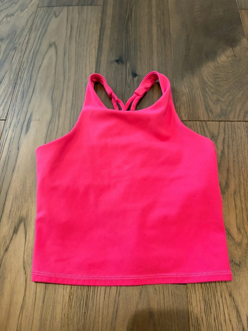 All In Motion Girls Vibrant Pink Strappy Back Cropped Tank Top Size M (8)